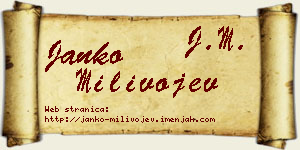 Janko Milivojev vizit kartica